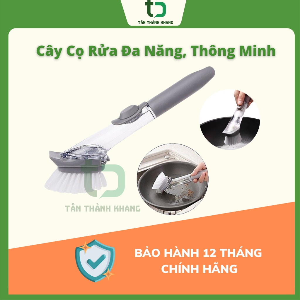 Dụng cụ cọ rửa chén bát đa năng cầm tay thông minh, có bình chứa tiện lợi