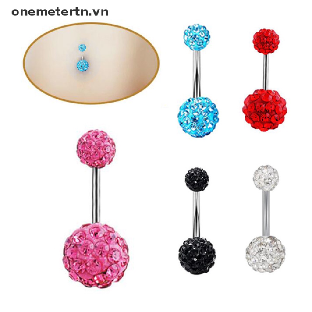Set 5 Khuyên Rốn Đính Đá Lấp Lánh Thời Trang Cho Nữ