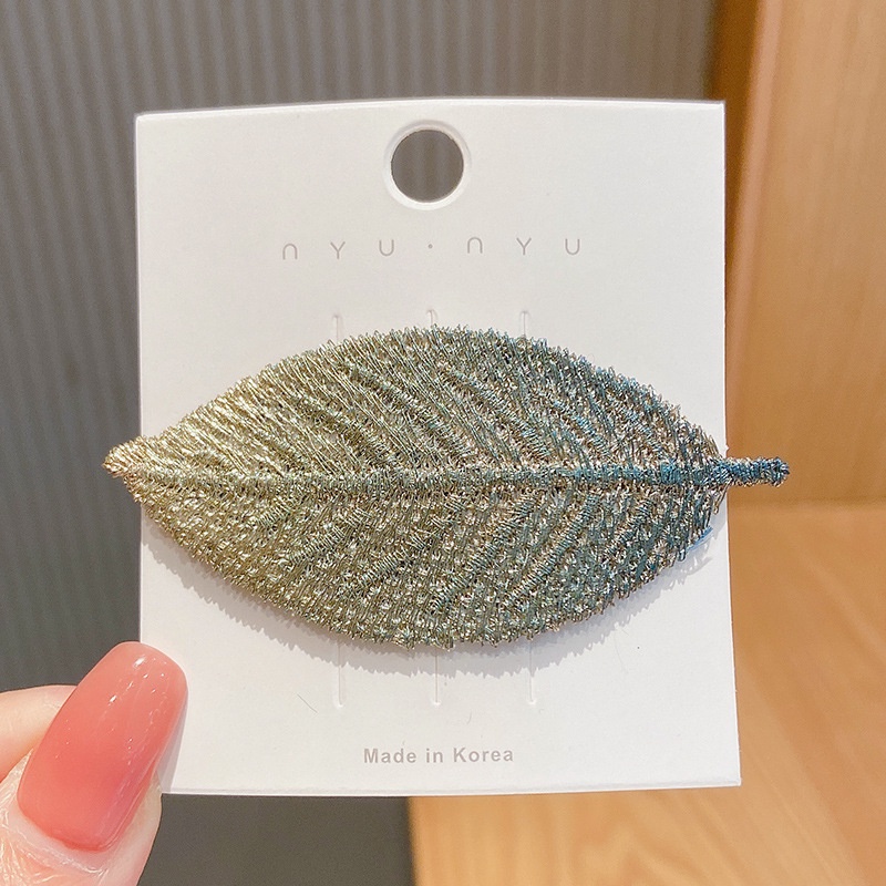 Kẹp Tóc Hình Chiếc Lá Xinh Xắn Phong Cách Hàn Quốc