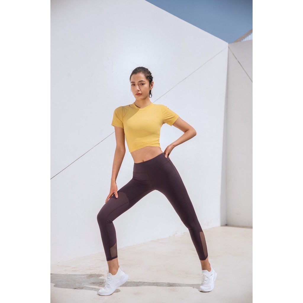 Áo Tập Gym Nữ [CROPTOP] Thun Gân Chéo Eo [ĐỒ TẬP GYM NỮ]