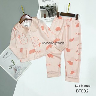 Bộ pijama bé gái chất lụa mango mềm mịn