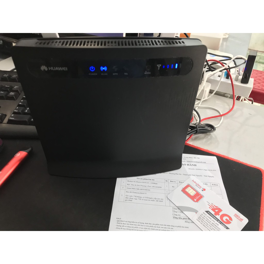 Modem Wifi 4G - Huawei B593, 32 user, 4 cổng LAN (Không kèm anten) | BigBuy360 - bigbuy360.vn