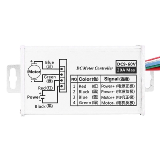 Stepless pulse width/motor speed controller DC 9-60V PWM 12V 24V 60V MAX 20A with regulator switch