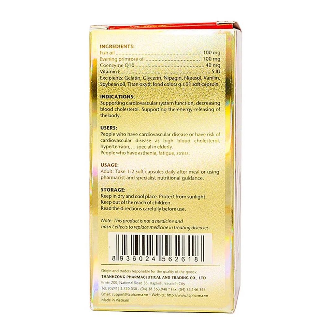 Co Enzyme Q10 – Hỗ trợ tốt cho chức năng tim mạch, làm giảm cholesterol xấu trong máu (hộp 30 viên)