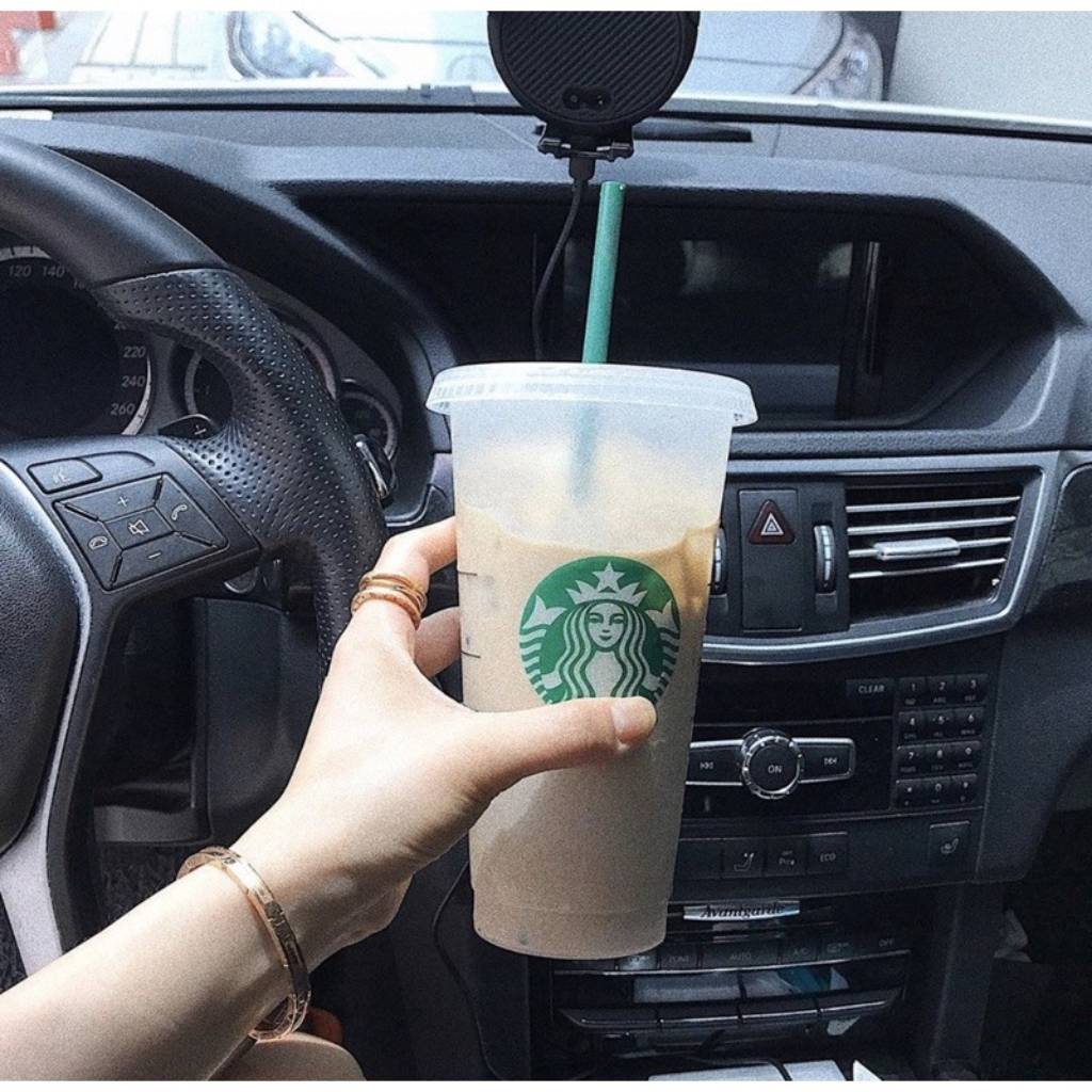 5psc Cốc Nhựa Trong Suốt In Hình Starbucks Có Nắp Đậy  Trong Suốt Có Thể Tái Sử Dụng Kèm Ống Hút olav