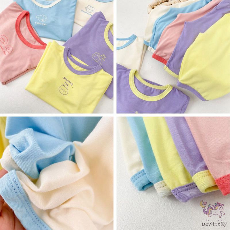 Set Áo Thun Tay Ngắn Màu Sắc Tương Phản + Quần Short Thời Trang Mùa Hè Phong Cách Hàn Quốc Cho Bé