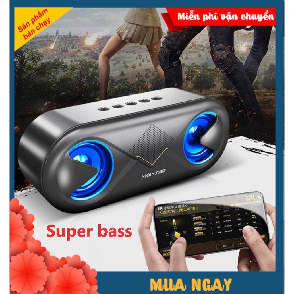 Loa bluetooth mini NIQIN S6 bluetooth 5.0 cao cấp, loa mini không dây có đèn led âm thanh siêu trầm ấm -dc3535