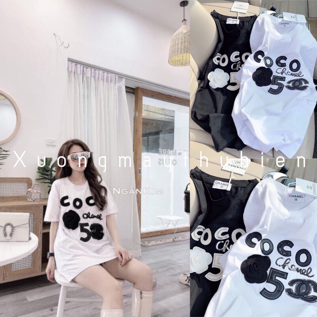 Áo thun COCO tay lỡ phom rộng unisex thời trang hàn quốc/ Áo phông nữ họa tiết chữ trẻ trung năng động_xuongmaythuhien