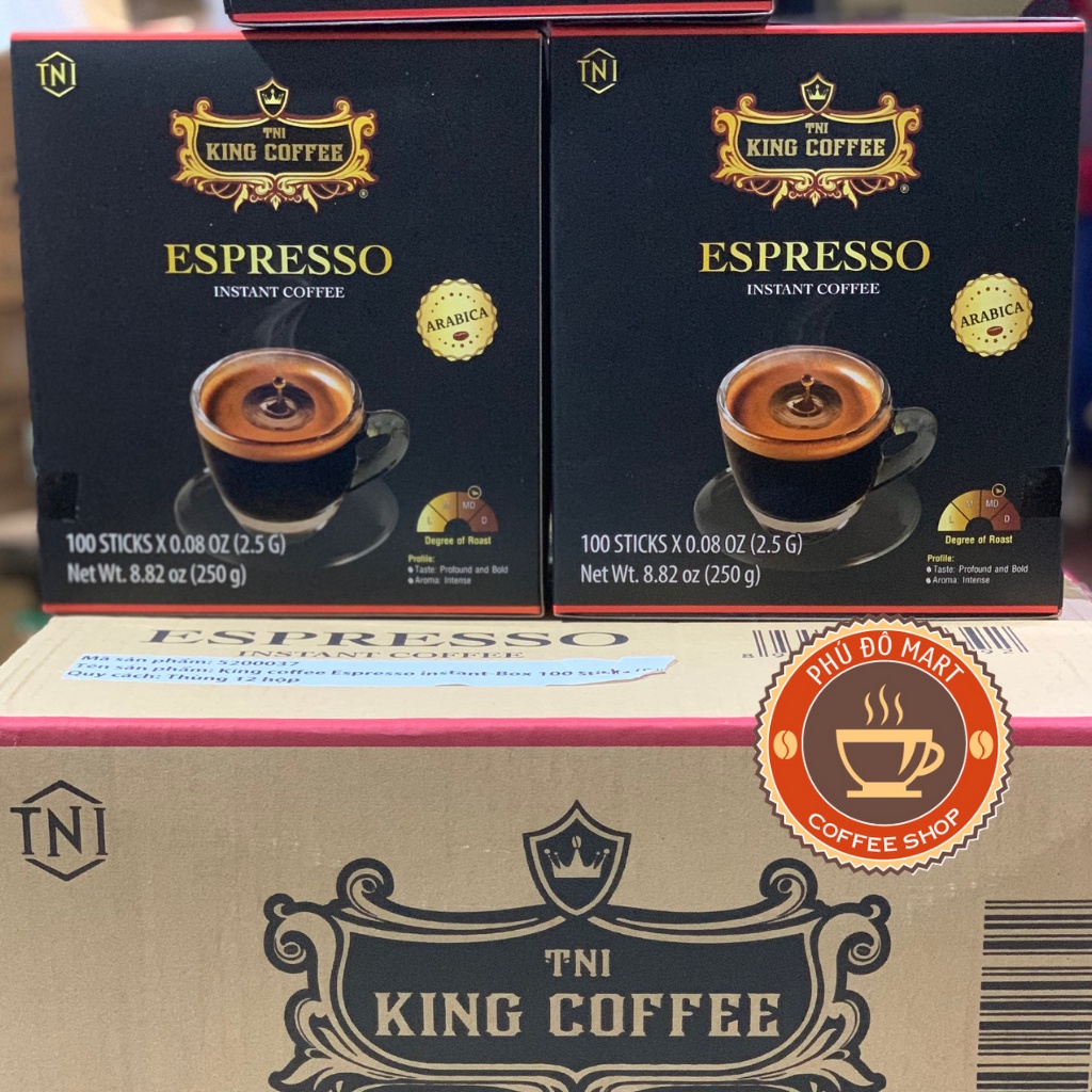 Cà Phê Hoà Tan ESPRESSO TNI King Coffee Hộp 100 Gói * 2.5g
