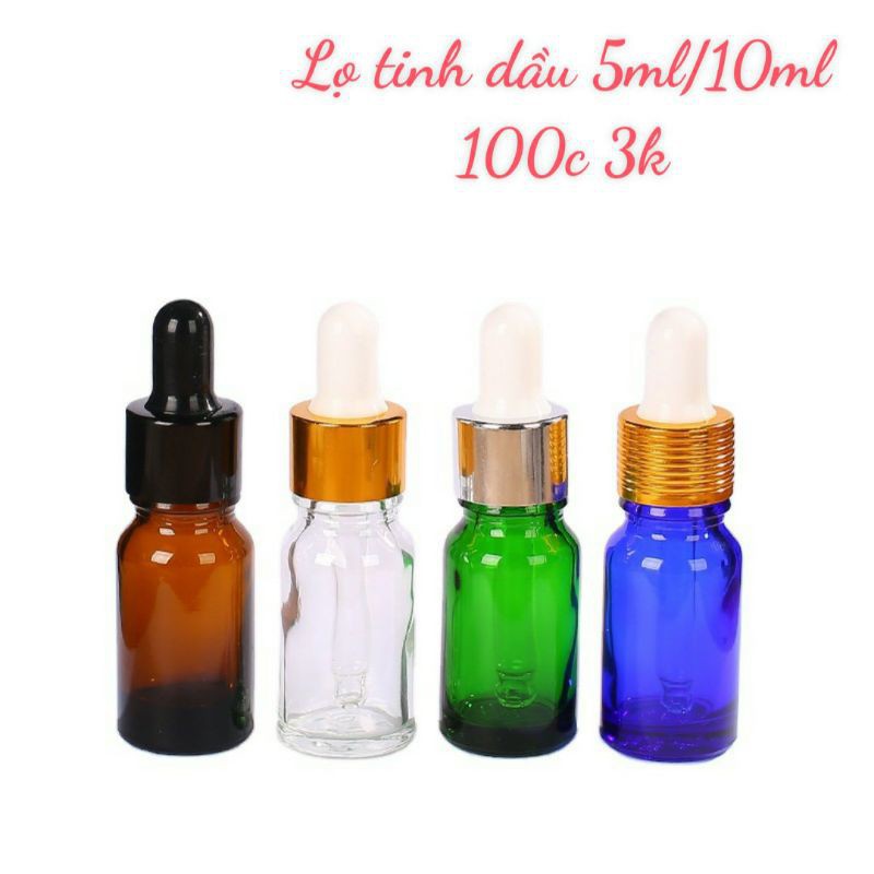 [5ml/10ml] Chai lọ đựng tinh dầu bóp giọt khoen vàng - lọ chiết tinh dầu / chai lọ chiết mỹ phẩm [giá sỉ tận gốc]