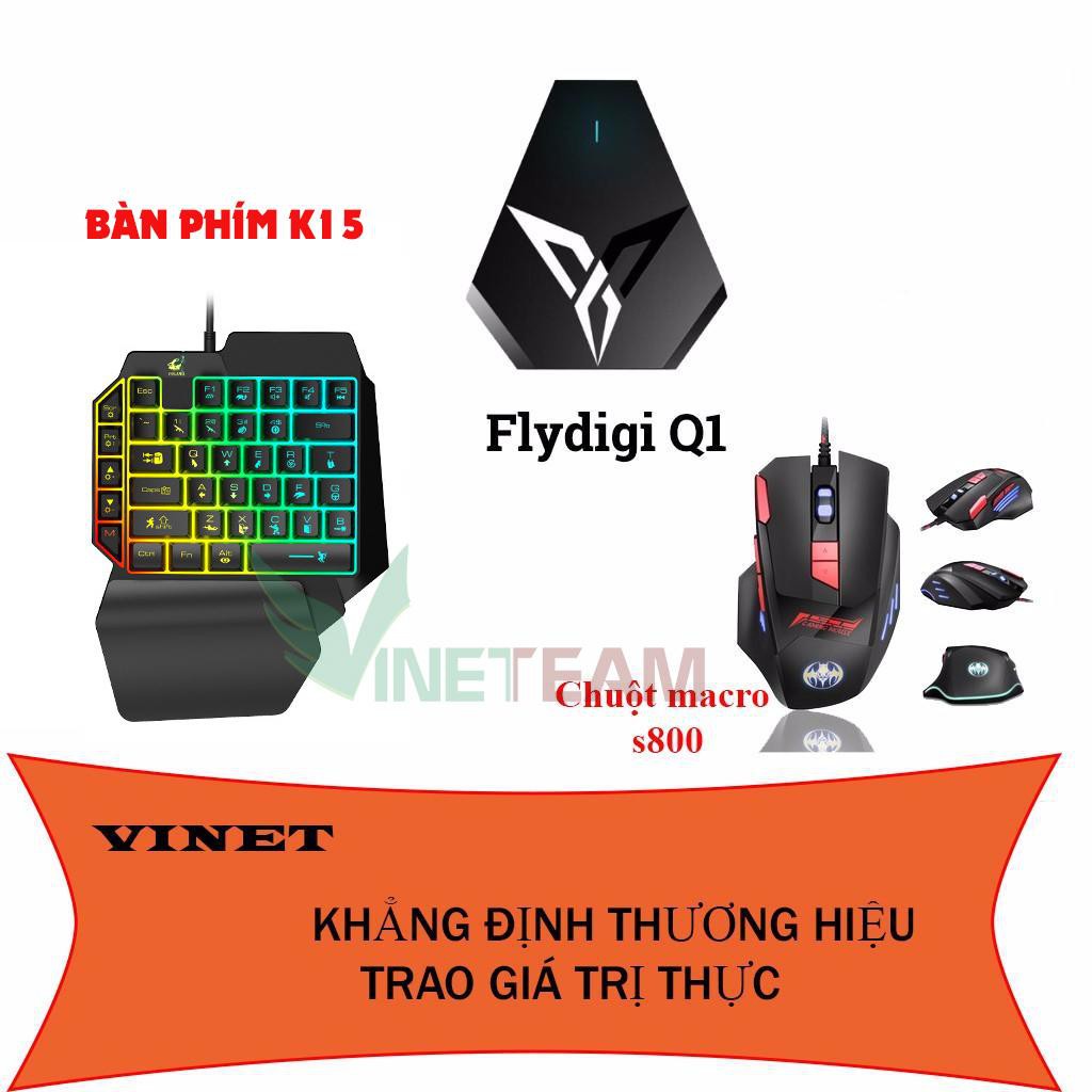 Flydigi Q1 | Bộ Kết Nối &amp; Combo Chuột R8,Chuột macro s800 ,Bàn Phím K15 PUBG Mobile