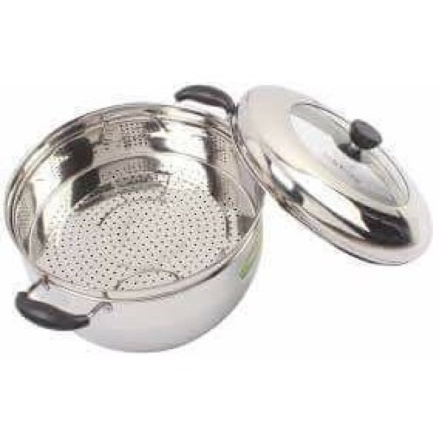 Nồi luộc gà + đồ xôi inox 304 Hàn Quốc Steamer COOKER(tặng kèm lống hấp)