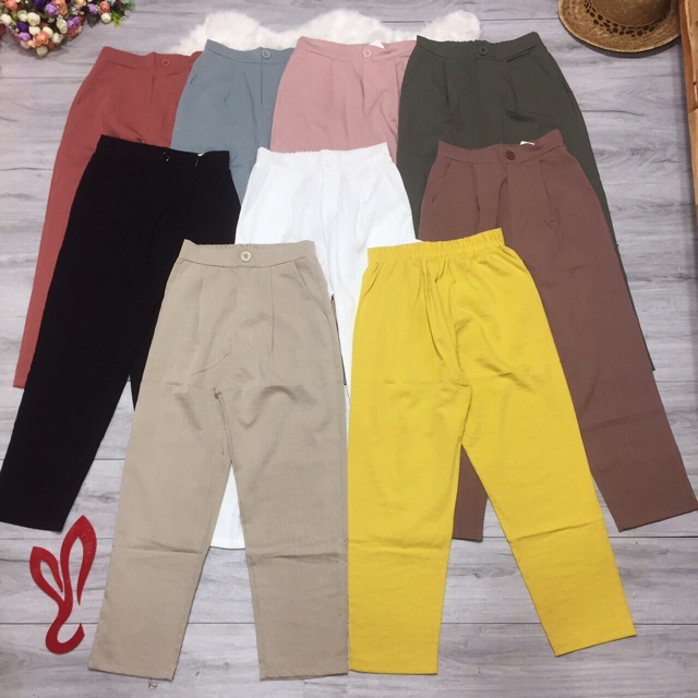Quần baggy vải đũi