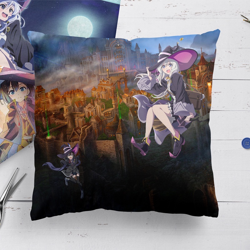 Gối IN HÌNH Majo no tabitabi Hành trình Elaina anime chibi gồm cả vỏ và ruột tiện lợi chất đẹp