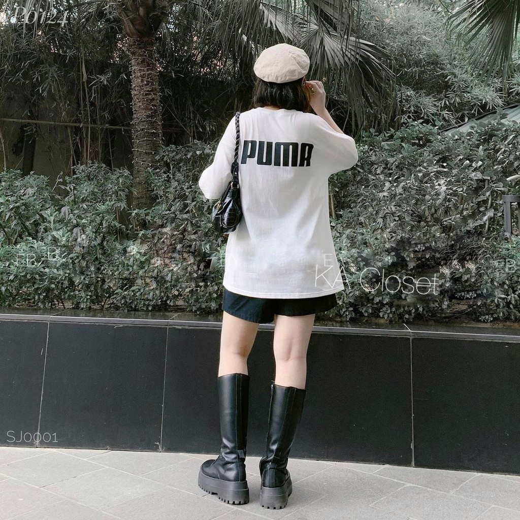 Bộ đồ quần đùi RUBY HOUSE86 áo thun tay lỡ Buma form rộng cá tính Ulzzang, áo chất cotton from 65kg