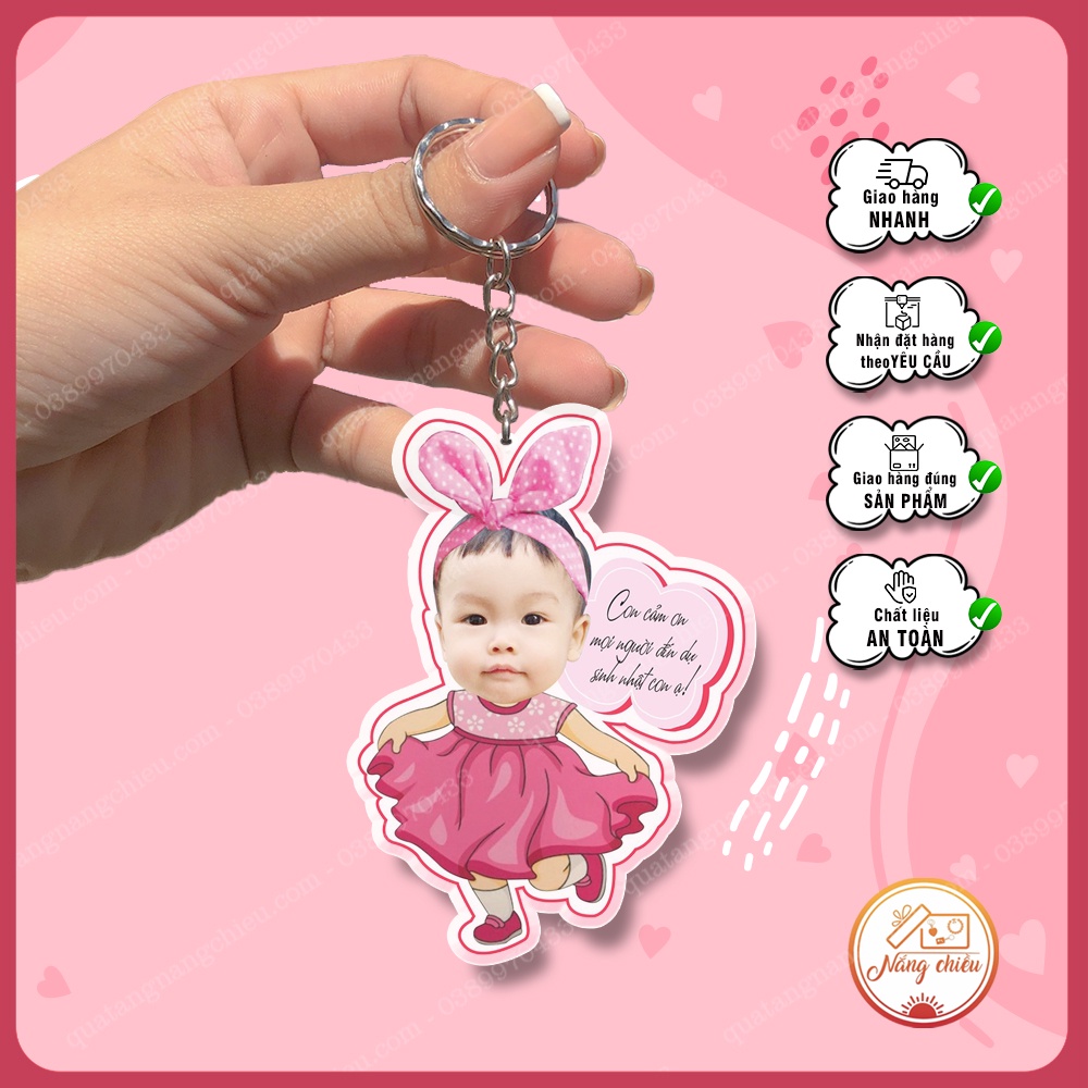 Phụ kiện đeo balo, treo xe, Móc khóa cắt ghép chibi theo yêu cầu, chất liệu mika sáng bóng, quà tặng ý nghĩa