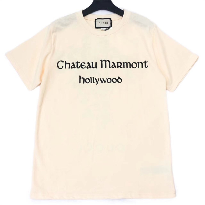 Gucci Áo Thun Tay Ngắn In Họa Tiết Hoa Sau Lưng Thời Trang Mùa Hè