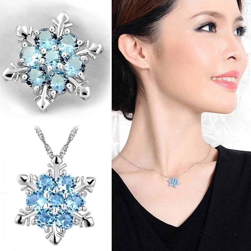 Dây Chuyền Nữ Mặt Hoa Tuyết Đính Đá Thời Trang