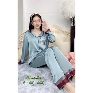 Bộ lụa satin Tay dài Quần dài có size (hình chụp thật 100%)