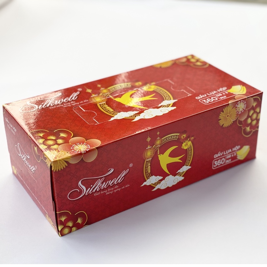 Hộp giấy ăn Tết Silkwell giấy rút lụa siêu mềm chính hãng mới