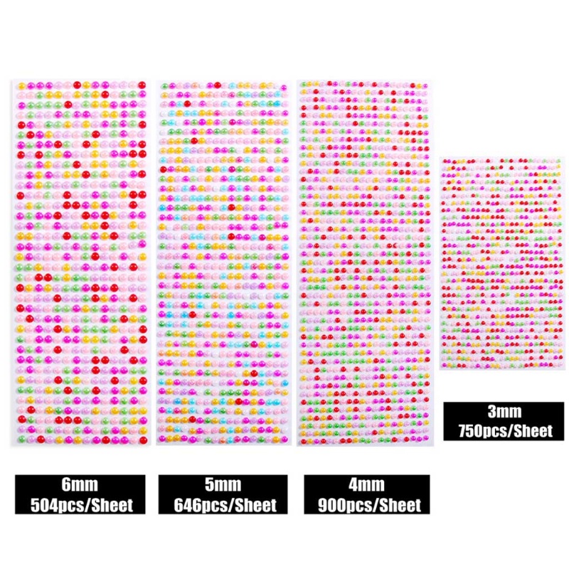 Sa Set 2800 Hạt Ngọc Trai Tròn Mini Dán Trang Trí