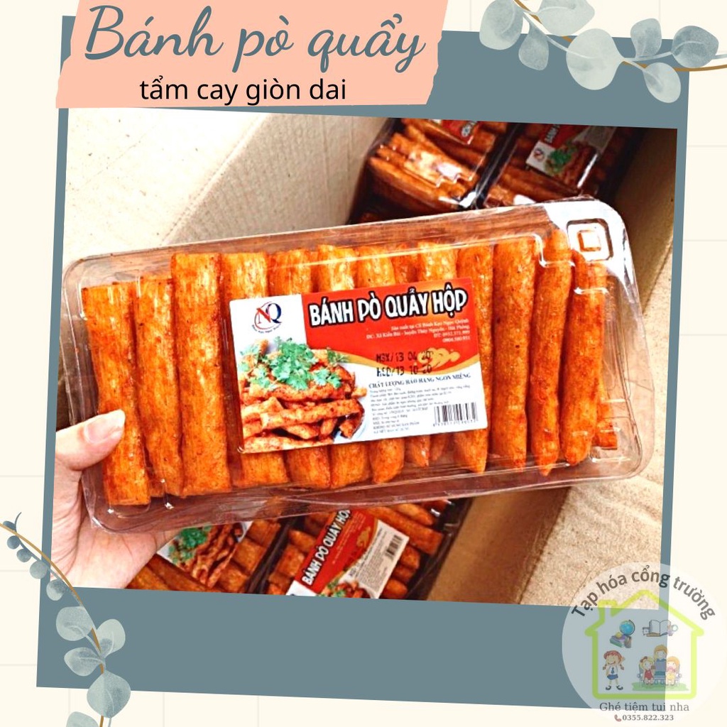 Snack Bánh Pò Quẩy Hộp hương bò quẩy thanh dài dai giòn cay ngọt - Đồ ăn vặt tuổi thơ bim bim cổng trường bimbim nội địa