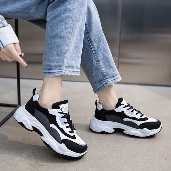 [SIÊU SALE] Giày sneaker nữ cao cấp SF-04 (xám đen)