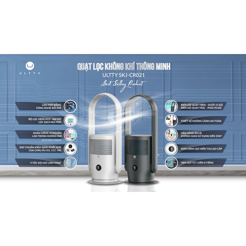 Quạt Lọc Không Khí ULTTY SKJ-CR021 -Hàng chính hãng