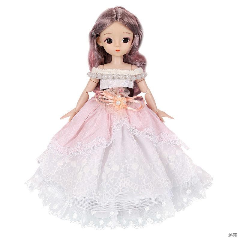 ✙✆☍Winter new 30 Cm bjd Barbie doll 3D mắt thật búp bê đồ chơi nhà gái quà tặng sinh nhật