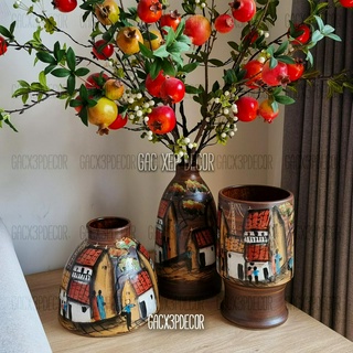 Lọ hoa gốm sứ vẽ thủ công Bát Tràng