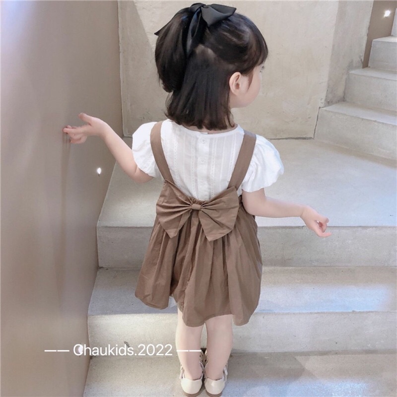 (jean baby) váy cộc tay phong cách vintage cho bé gái (8-20kg)