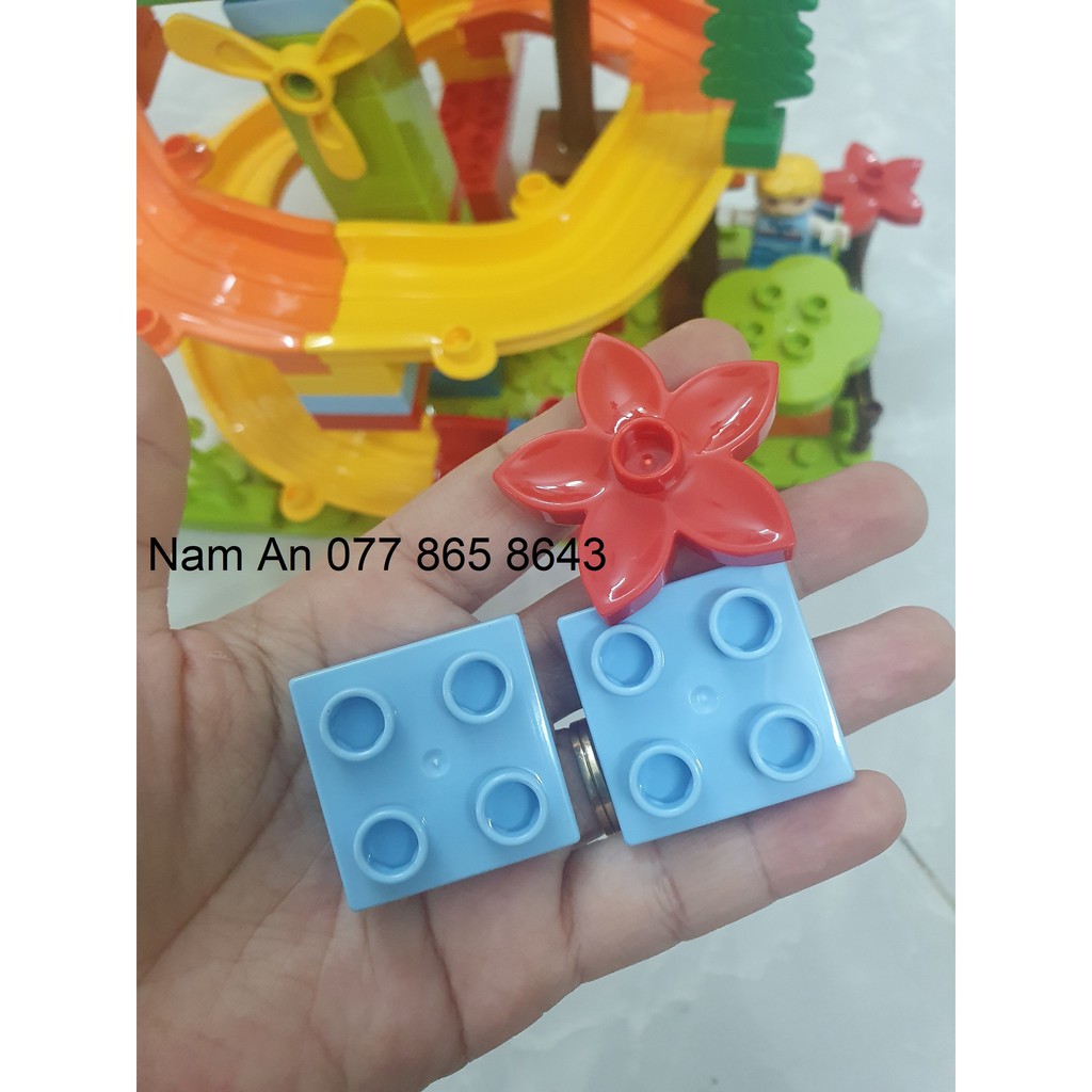 LEGO LÂU ĐÀI CẦU TRƯỢT, 80 chi tiết , 3+, Tương thích lego duplo- gói quà miễn phí