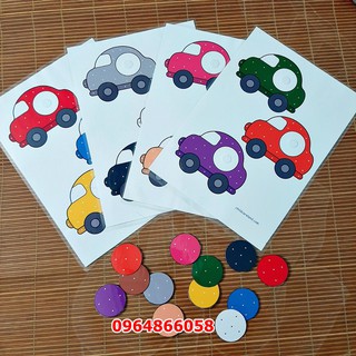 Học liệu cho bé: Matching màu sắc Ô TÔ