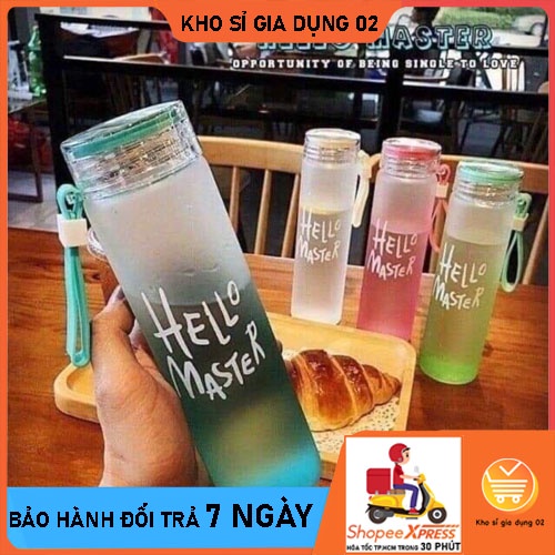 Bình Đựng Nước Thủy Tinh Hello Master 450ml