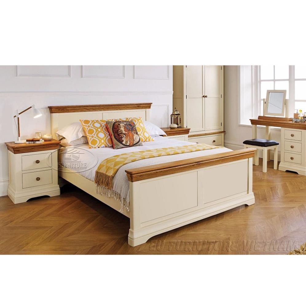 bộ phòng ngủ gỗ sồi mỹ sơn trắng | BigBuy360 - bigbuy360.vn