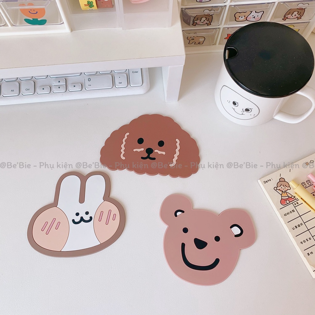 Miêng lót cốc silicon hình cute BeBie - BP373