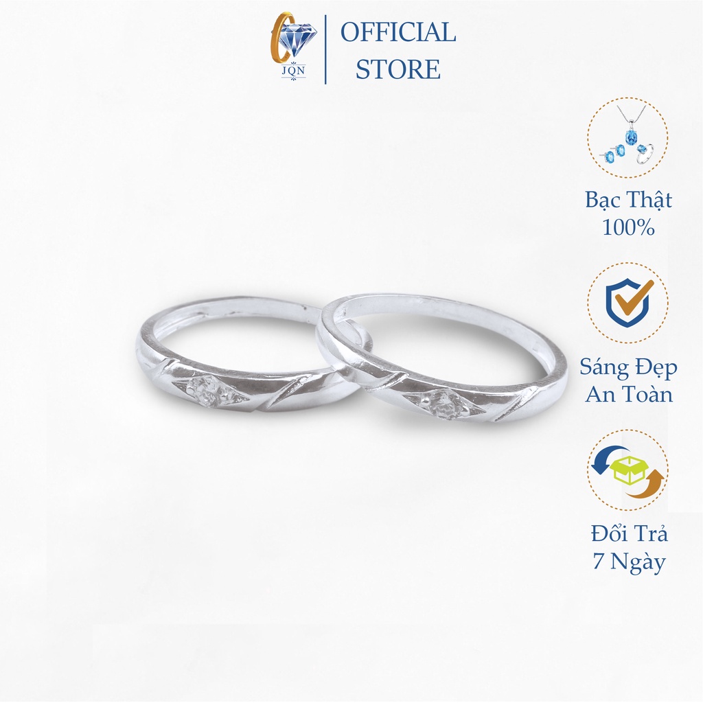 Nhẫn Đôi Bạc Nam Nữ JQN Nhẫn Cặp Đôi Trẻ Trung D02