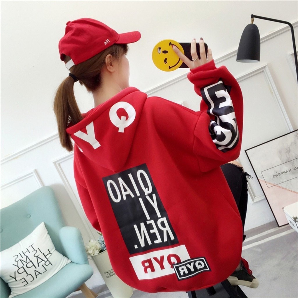 Áo Khoác Hoodie nữ  FREESHIP  Áo khoác nỉ cho nữ in hình ''RQY'' độc lạ mẫu mới nhất 2020