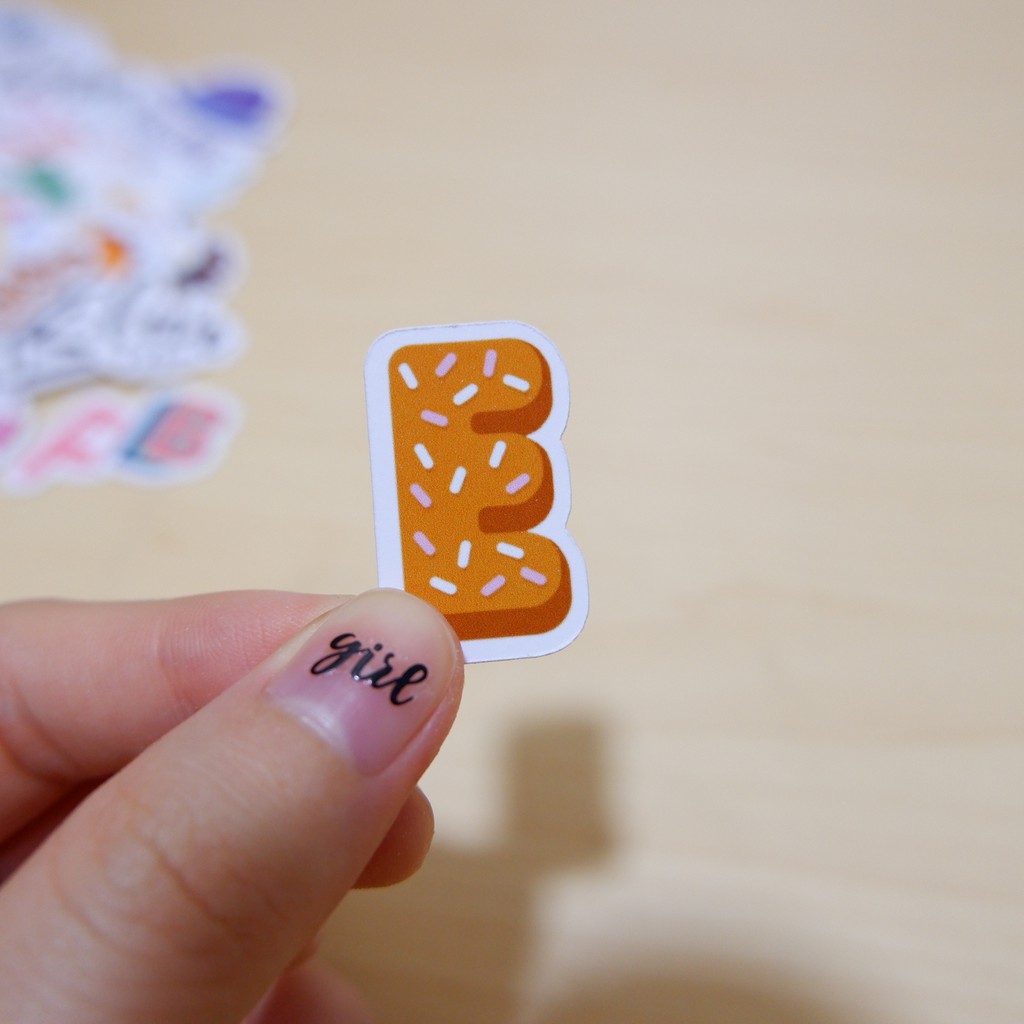BẢNG CHỮ CÁI Sticker die-cut  - Sticker cắt rời - Nguyên vật liệu làm Scrapbook Handmade