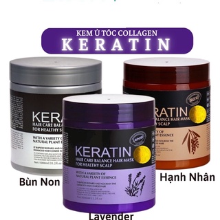 Kem ủ tóc keratin collagen 1000ml lavender brazil nut - ủ hấp tóc cung cấp dưỡng chất keratin tự nhiên ut08
