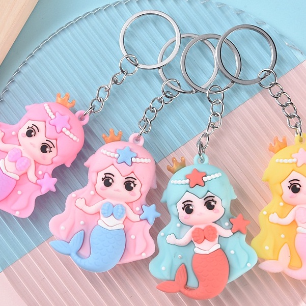 Móc khóa nàng tiên cá mái tóc dài dễ thương