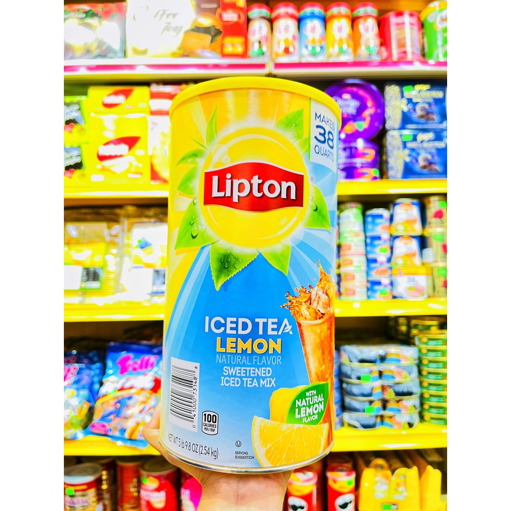 Trà Chanh Lipton Iced Tea Lemon Lon 2.54kg Siêu To Giải Khát Cực Đã (Chuẩn Costco USA)