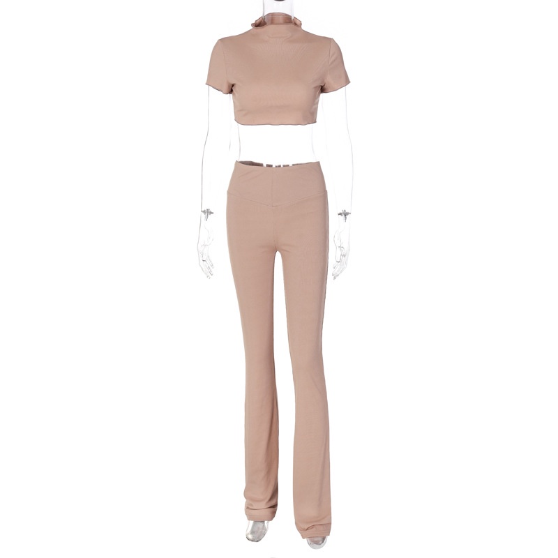 DUNEA Bộ Áo Croptop + Quần Dài Thiết Kế Quyến Rũ Cho Nữ