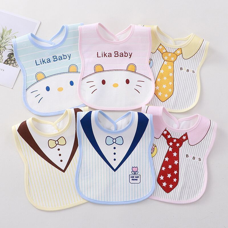 Yếm Ăn Cotton Có Thể Xoay 360 Độ Chống Thấm Nước Bọt Tiện Dụng Cho Bé