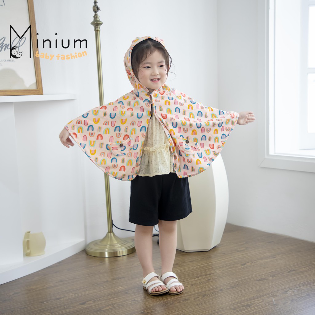 Áo choàng chống nắng cho trẻ em Minium, áo cánh dơi bé trai, gái chất cotton-TIMNENHONG