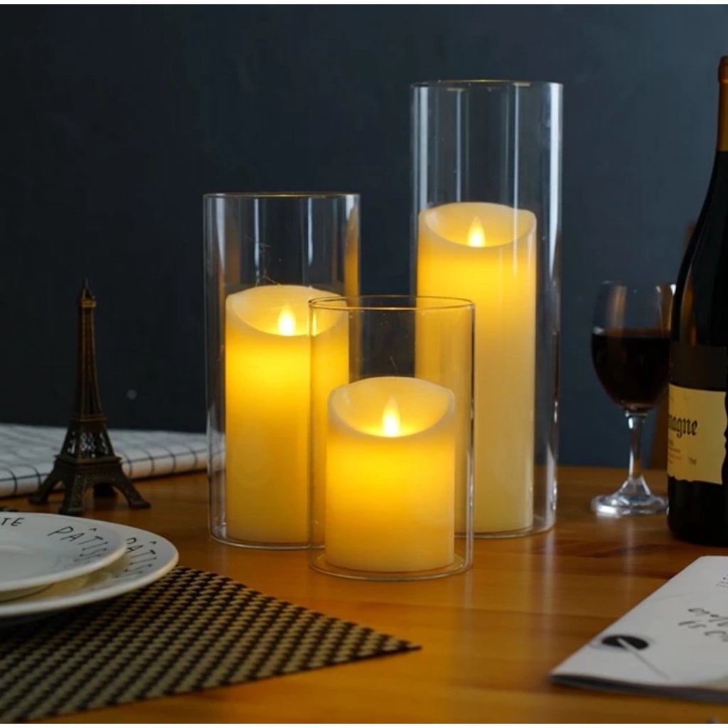 Bình thủy tinh trang trí, cắm hoa trụ tròn 10x15cm