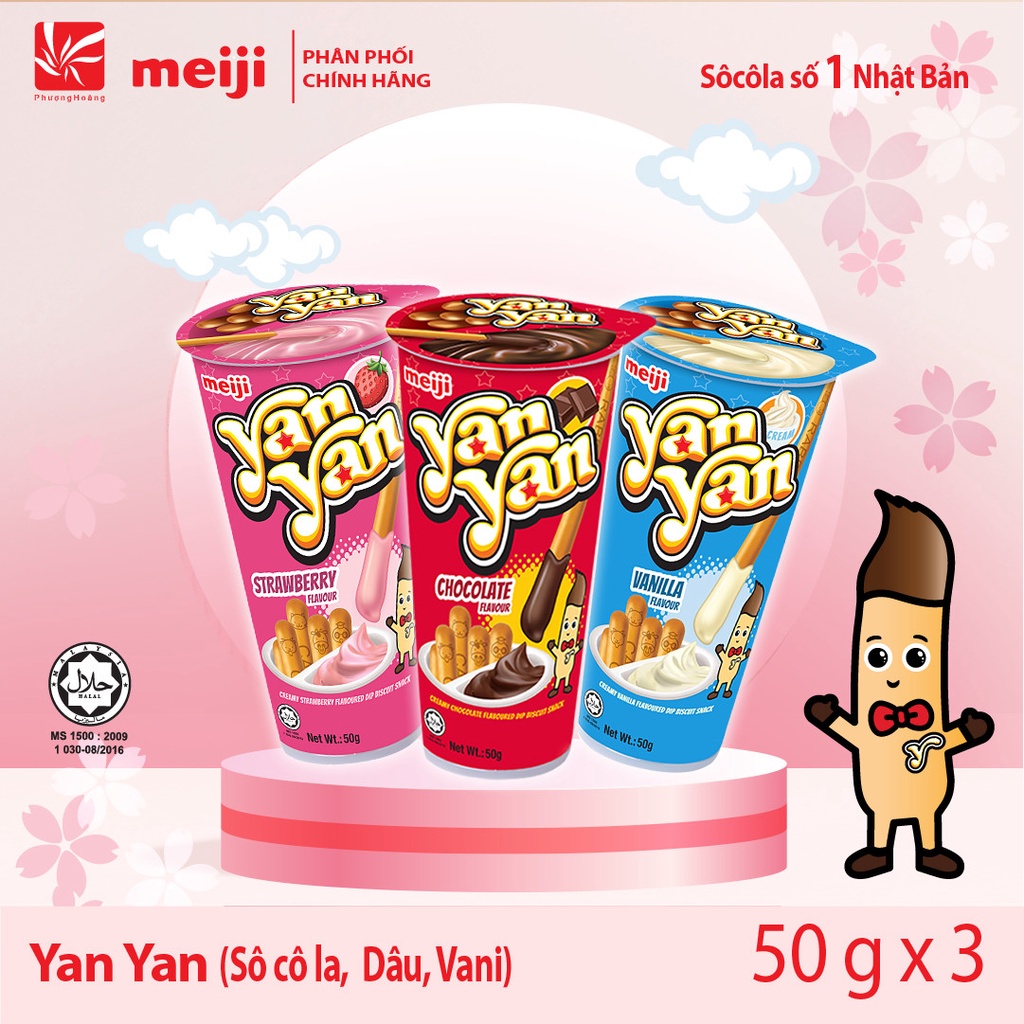 Lốc 10 Ly Bánh Yan Yan Meiji Chấm Kem Sale sale