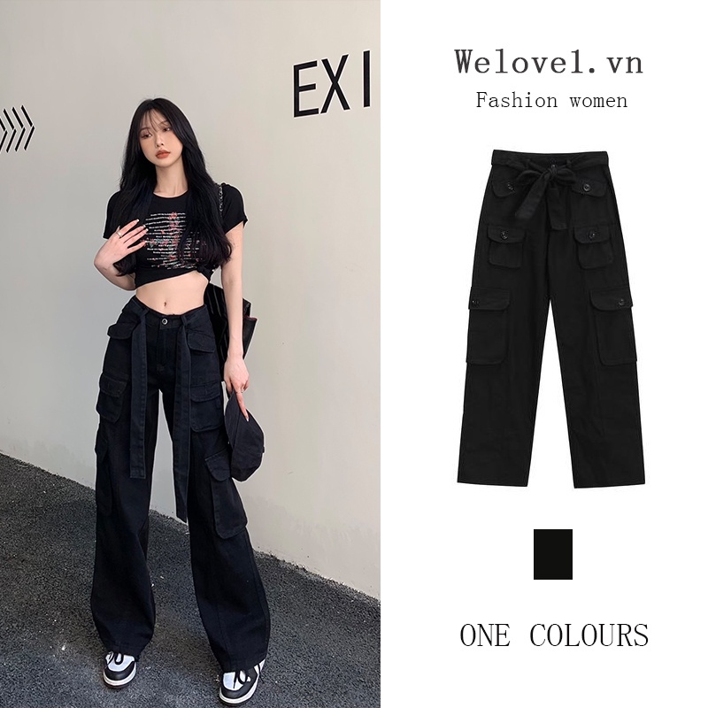 Quần Jeans Dài Ống Rộng Phong Cách retro Thời Trang Cho Nữ