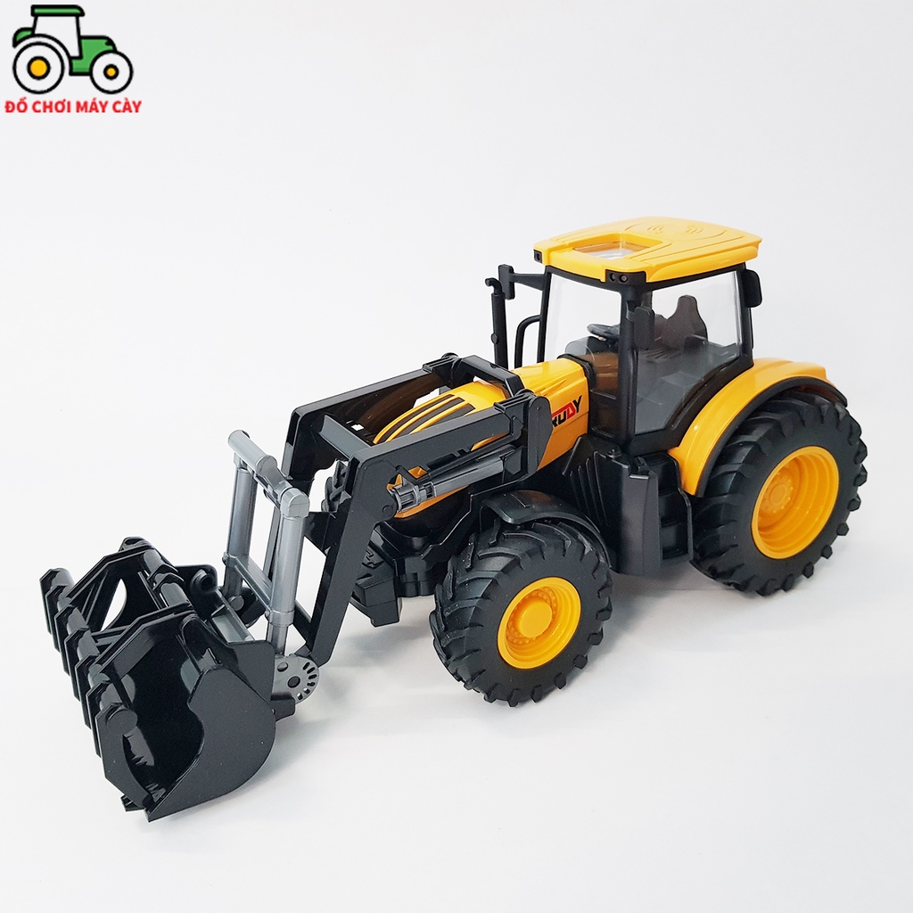 Máy kéo 210 HP_Bánh nhỏ + Ủi đầu – Chạy trớn, có đèn pha, nổ máy; xe máy cày đồ chơi; xe nông trại; MK15BNUD