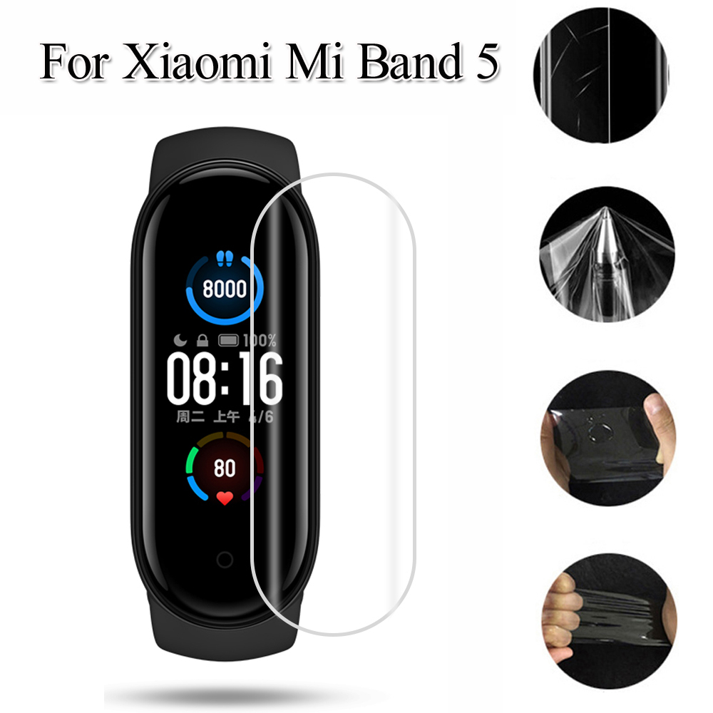 Set 11 / 2 / 3 / 5 Miếng Dán Tpu Bảo Vệ Màn Hình Cho Đồng Hồ Thông Minh Xiaomi Mi Band 5 Ốp